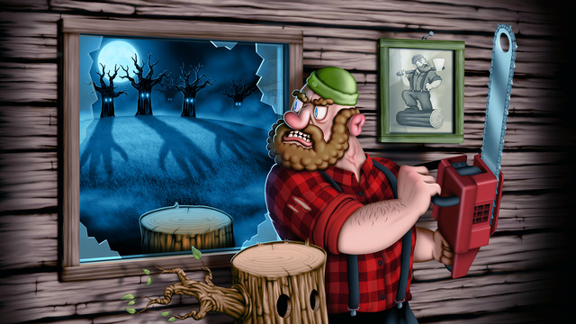 Occupational hazards of lumberjacks: tree zombies by Kinnerean